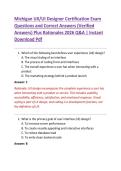 Michigan UX&sol;UI Designer Certification Exam   Questions and Correct Answers &lpar;Verified  Answers&rpar; Plus Rationales 2026 Q&A &vert; Instant  Download Pdf