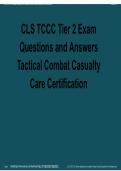 CLS TCCC Tier 2 Exam Questions and Answers &vert; Tactical Combat Casualty Care Certification 2026