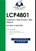 LCP4801 Assignment 1 QUIZ &lpar;100&percnt; QUALITY ANSWERS&rpar; Semester 1 2026