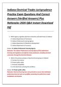 Indiana Electrical Trades Jurisprudence  Practice Exam Questions And Correct  Answers &lpar;Verified Answers&rpar; Plus  Rationales 2026 Q&A Instant Download  Pdf 