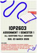 IOP2603 Assignment 1 Semester 1 Memo &vert; Due 23 March 2026