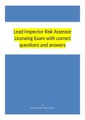 Lead Inspector Risk Assessor Licensing Exam with correct questions and answers