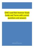 OHIO Lead Risk Assessor Study Guide and Terms with correct questions and answers