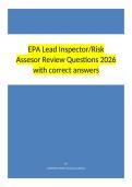 EPA Lead Inspector Risk Assessor Review Questions 2026 with correct answers