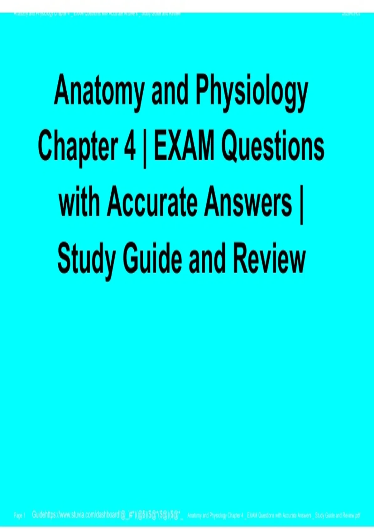 Anatomy and Physiology Chapter 4 – Exam Questions with Accurate Answers ...