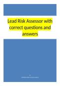 Lead Risk Assessor with correct questions and answers