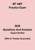 AMT MT Practice Exam &vert; Medical Laboratory Technician Study Guide