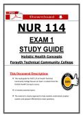 NUR 114 Exam 1 Study Guide &vert; 2026&sol;2027 &vert; Holistic Health Concepts &vert; Forsyth Tech
