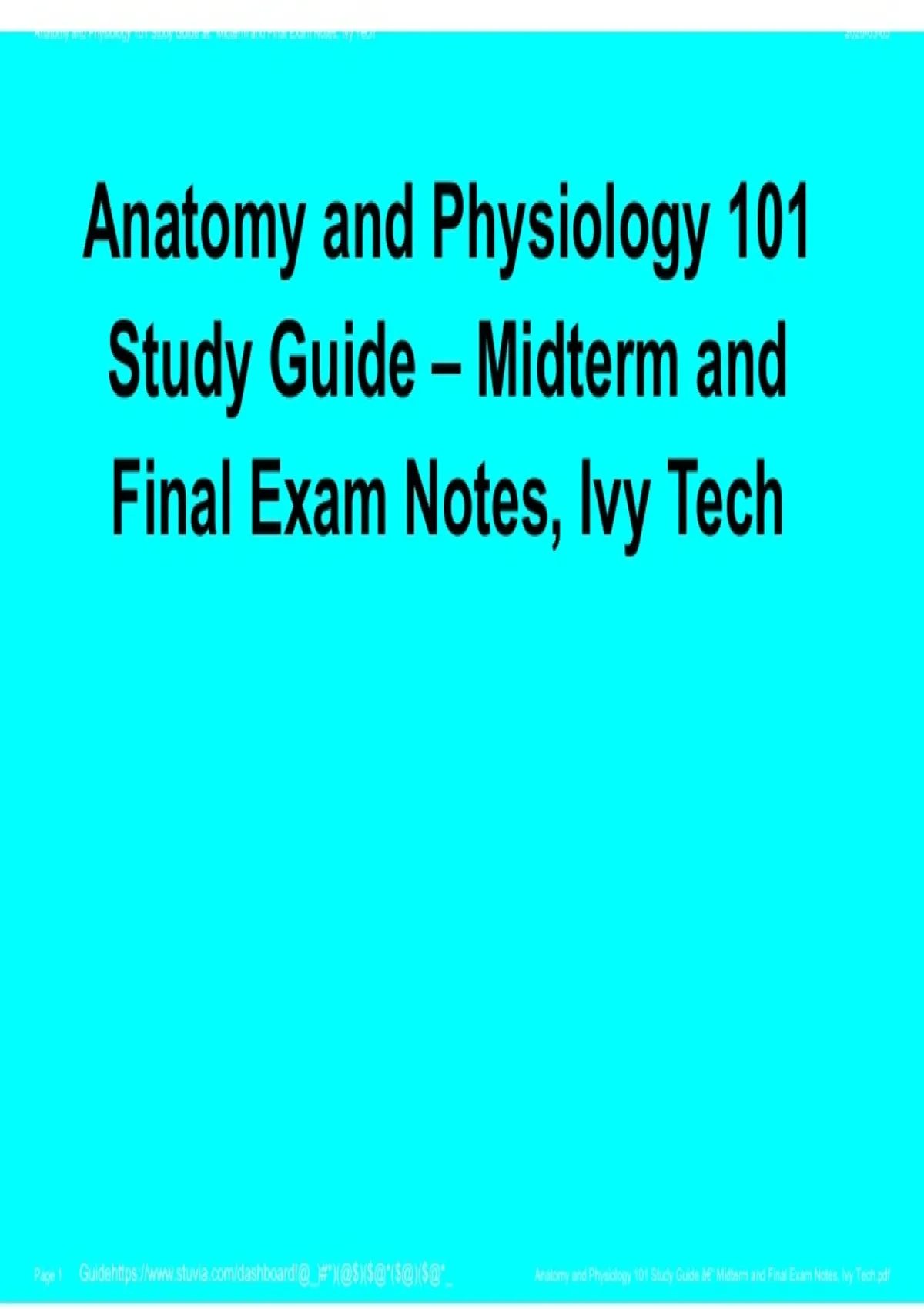 Anatomy and Physiology 101 Study Guide – Midterm & Final Exam Notes ...