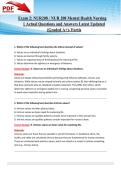 Exam 2&colon; NUR208 &sol; NUR 208 Mental Health Nursing &vert; Actual Questions and Answers Latest Updated 2026&sol;2027 &lpar;Graded A&plus;&rpar;- Fortis