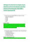 Michigan Fire Marshal Investigator Exam  Questions and Correct Answers &lpar;Verified  Answers&rpar; Plus Rationales 2026 Q&A &vert;  Instant Download Pdf