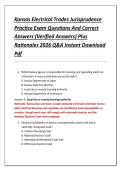 Kansas Electrical Trades Jurisprudence  Practice Exam Questions And Correct  Answers &lpar;Verified Answers&rpar; Plus  Rationales 2026 Q&A Instant Download  Pdf 