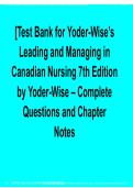 Test Bank for Yoder‑Wise&rsquo;s Leading and Managing in Canadian Nursing 7th Edition &vert; Complete Questions & Answers 2026