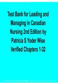 Test Bank for Leading and Managing in Canadian Nursing 2nd Edition by Patricia S&period; Yoder‑Wise &vert; Verified Answers 2026