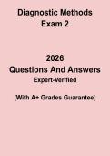 Diagnostic Methods Exam 2 &vert; Clinical Assessment & Medical Diagnostics Practice Questions PDF