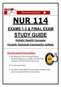 NUR 114 Exams 1-3 & Final Study Guide &vert; 2026&sol;2027 &vert; Holistic Health &vert; Forsyth Tech