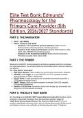ELITE Test Bank&colon; Edmunds' Pharmacology for the Primary Care Provider &lpar;5th Edition&comma; 2026&sol;2027 Standards&rpar; &vert; 55 Grandmaster Questions & Rationales &vert; GINA&comma; GOLD&comma; ADA&comma; Beers & ISMP 2026 Updates