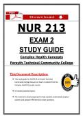 NUR 213 Exam 2 Study Guide &vert; 2026&sol;2027 &vert; Complex Health Concepts &vert; Forsyth Tech