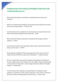 Fundamentals of Networking Technologies Final Exam with verified detailed answers