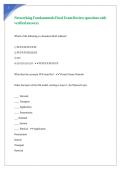 Networking Fundamentals Final Exam Review questions with verified answers