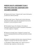 NUR2092 HEALTH ASSESSMENT EXAM 2 PRACTICE EXAM 2026 QUESTIONS WITH ACCURATE ANSWERS