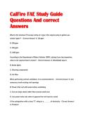 CalFire FAE Study Guide Questions And correct Answers