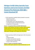 Michigan Forklift Safety Specialist Exam  Questions and Correct Answers &lpar;Verified  Answers&rpar; Plus Rationales 2026 Q&A &vert;  Instant Download Pdf