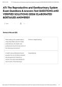 ATI&colon; The Reproductive and Genitourinary System Exam Questions & Answers Test QUESTIONS AND VERIFIED SOLUTIONS &vert;2026&vert; ELABORATED &DETAILED ANSWERS&excl;&excl;