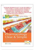 Test Bank Pharmacology Clear and Simple A Guide to Drug Classifications and Dosage Calculations 4th Edition by Cynthia J Watkins ISBN 9781719644747 Complete