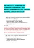 Michigan Safety Compliance Officer  Examination Questions and Correct  Answers &lpar;Verified Answers&rpar; Plus Rationales  2026 Q&A &vert; Instant Download Pdf 