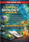 Test Bank for Campbell Biology 12th Edition &vert; All Chapters 1&ndash;56 &vert; Latest 2024 Revised Edition &vert; Complete Biology Exam Questions&comma; Verified Answers & Detailed Solutions &vert; Comprehensive Study Guide