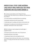 NUR2513 EXAM 1 STUDY GUIDE MATERNAL CHILD HEALTH FINAL PAPER 2026 TEST PAPER QUESTIONS AND SOLUTIONS GRADED A&plus;