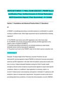 NURS 6675 WEEK 11 FINAL EXAM 2026&sol;2027 &vert; PMHNP Board Certification Prep &vert; Verified Answers & Clinical Rationales &vert; AACN Essentials Aligned &vert; Pass Guaranteed - A&plus; Graded