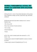 PAYROLL FUNDAMENTALS ACTUAL TEST PAPER 2026 QUESTIONS WITH SOLUTIONS GRADED A&plus;