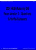 2024 HESI Maternity OB Exam Version 2 Questions & Verified Answers 2025&sol; 2026