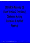 2024 HESI Maternity OB Exam Version 2 Test Bank Obstetrics Nursing Questions & Verified Answers 2025&sol; 2026