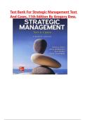 Test Bank for Strategic Management Text and Cases&comma; 11th Edition by Gregory Dess&vert; Latest Edition 2026