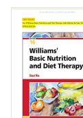 Test Bank - Williams' Basic Nutrition & Diet Therapy 16th Edition Author&colon; Staci Nix McIntosh&comma;All Chapters Included&lbrack;1-23&rsqb; Completely Covered A&plus; Study Guide Newest Version GUARANTEED PASS&period;