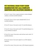 PCT NATIONAL EXAM STUDY GUIDE EXAMINATION TEST 2026 COMPLETE QUESTIONS AND SOLUTIONS GRADED A&plus;