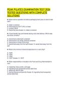 PEAK PILATES EXAMINATION TEST 2026 TESTED QUESTIONS WITH COMPLETE SOLUTIONS