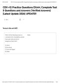 CEH v12 Practice Questions EXAM&comma; Complete Test &vert;&vert; Questions and Answers &lpar;Verified Answers&rpar; &lpar;Latest Update 2026&rpar; UPDATE&excl;&excl;