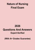 Nature of Nursing Final Exam &vert; Nursing Fundamentals & Clinical Practice Questions PDF
