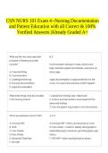 CSN NURS 101 Exam 4--Nursing Documentation and Patient Education with all Correct & 100&percnt; Verified Answers &vert;Already Graded A&plus;