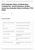 PTCB Medication History Certificate Exam Complete Test &comma; Practice Questions&comma; Verified Answer Key Medication History Certificate- PTCB 2026&excl;&excl;