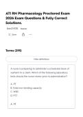 ATI RN Pharmacology Proctored Exam 2026 Exam Questions & Fully Correct Solutions&lpar; BUNDLE&rpar;