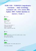 NURS 5120 &sol; NURS5120 Comprehensive Assessment &ndash; Adult Gerontology Assessment Lab &vert; UTA &lpar;Latest 2026 Update&rpar; 100&percnt; Verified Questions & Answers &vert; Grade A
