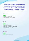 NURS 5130 &sol; NURS5130 Comprehensive Assessment &ndash; Pediatric Assessment Lab Guide &vert; UTA &lpar;Latest 2026 Update&rpar; 100&percnt; Verified Questions & Answers &vert; Grade A