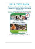 Test Bank For The Human Body in Health & Disease 8th Edition by Kevin T&period; Patton All Chapters 1-25 LATEST