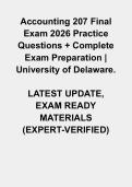 Accounting 207 Final Exam 2026 &ndash; Complete Practice Questions & Exam Preparation