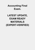 Accounting Final Exam 2026 &ndash; Complete Study Guide & Exam Preparation